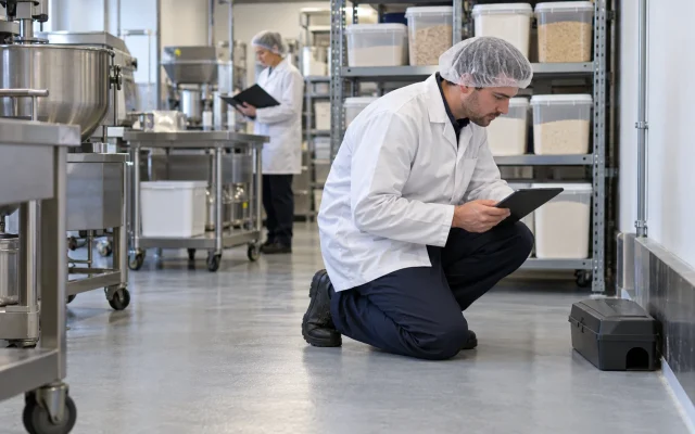Food production facility pest control bait station layout and inspection folder, salsa pest control requirements, salsa issue 7 pest control, what salsa auditors expect from pest control